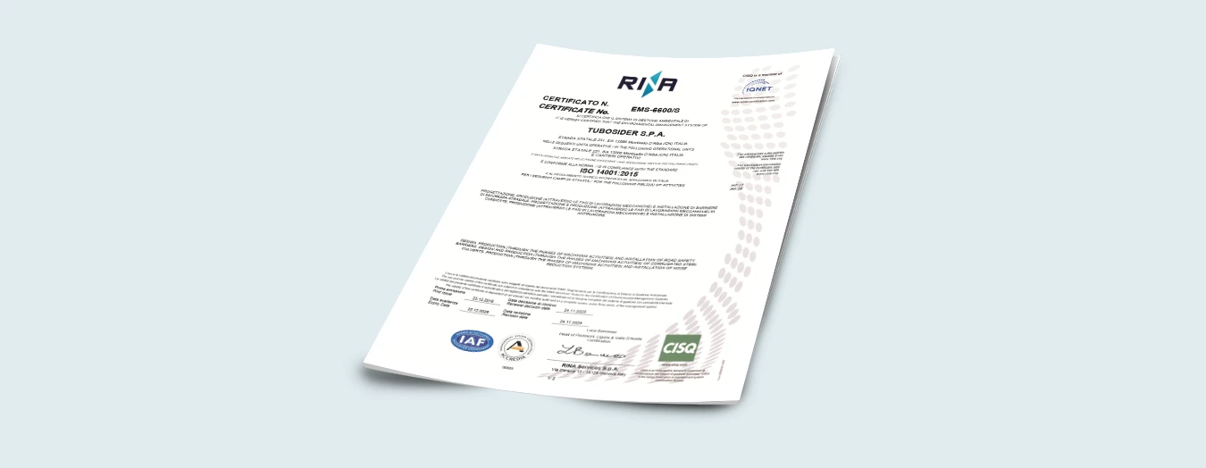 Tubosider Certificato ISO14001