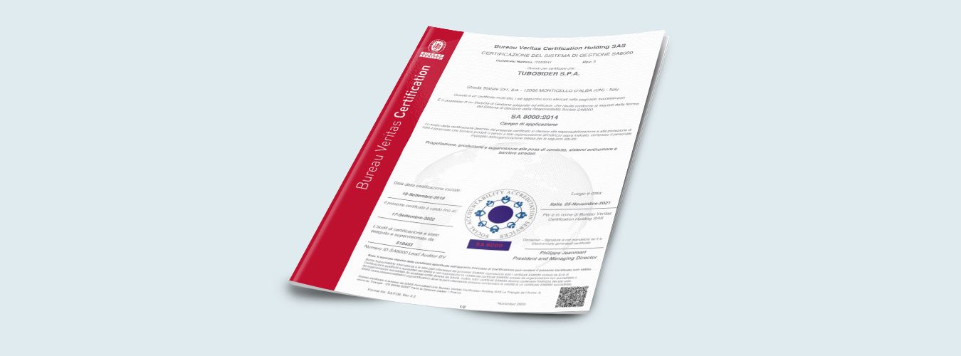 Certificazione Tubosider SA8000-2014