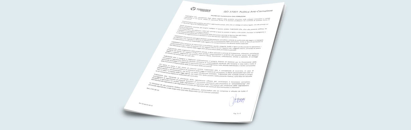 Politica anti corruzione Tubosider